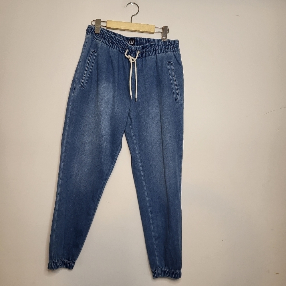 GAP High Rise Denim Joggers Size Small - Picture 9 of 9